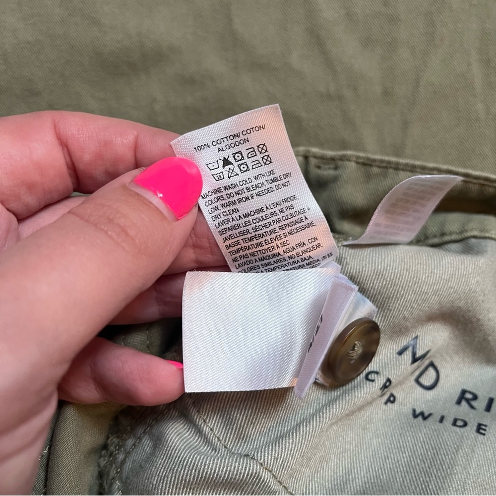 Lucky Brand mid rise crop wide leg olive green jeans size 4 / 27 - Picture 7 of 9